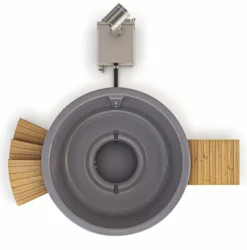 Houtgestookte Hottub Met Filteraansluiting - 4-6 Personen - Grijs -Bestway Winkel ba inclusief 1