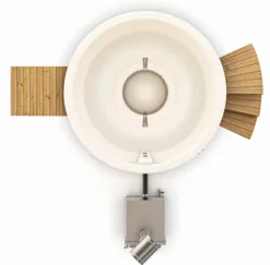 Houtgestookte Hottub Met Filteraansluiting - 4-6 Personen - Wit -Bestway Winkel bovenaanzicht incl