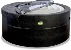 EXIT TOYS EXIT Leather Premium Opbouw Spa - 4-6 Persoons -Bestway Winkel exit leather premium 6 opblaasbare spa cover half open