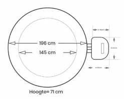 Intex Pure Spa Greywood Deluxe Opblaasbare Spa - 4 Persoons -Bestway Winkel intex greywood deluxe 4persoons afmetingen